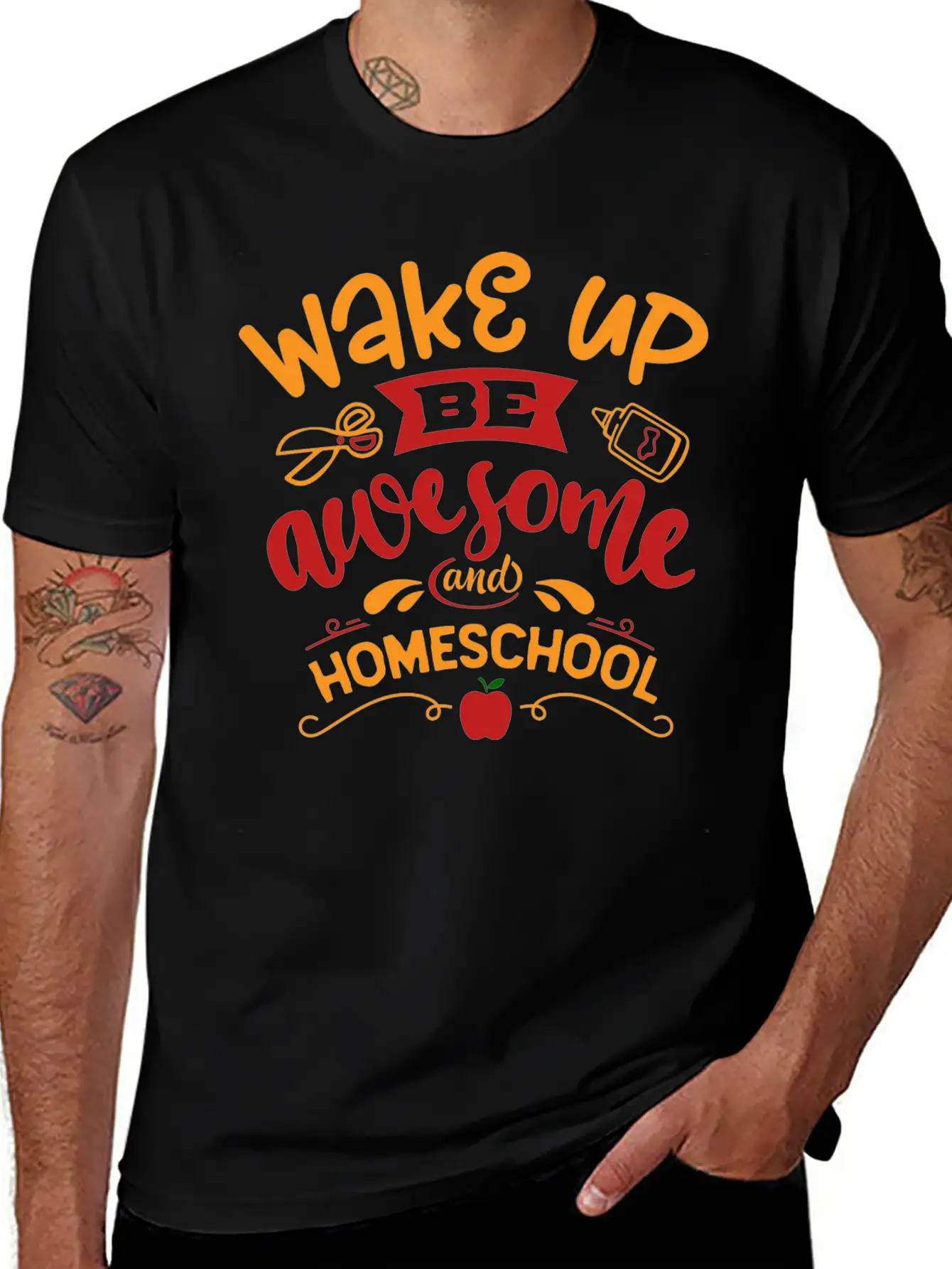 Wake Up Be Awesome And Home School Unisex Casual T-Shirt – Clean Design For Daily Comfort
