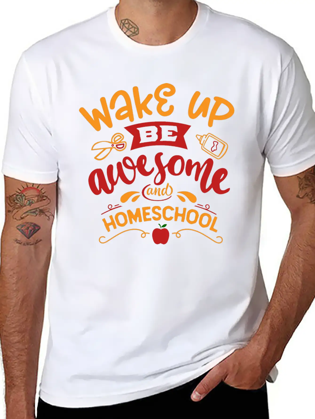 Wake Up Be Awesome And Home School Unisex Casual T-Shirt – Clean Design For Daily Comfort