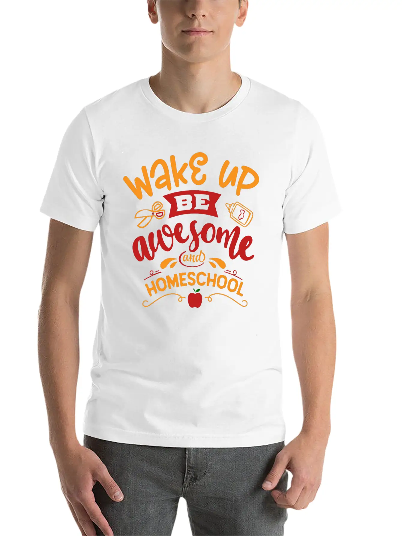 Wake Up Be Awesome And Home School Unisex Casual T-Shirt – Clean Design For Daily Comfort