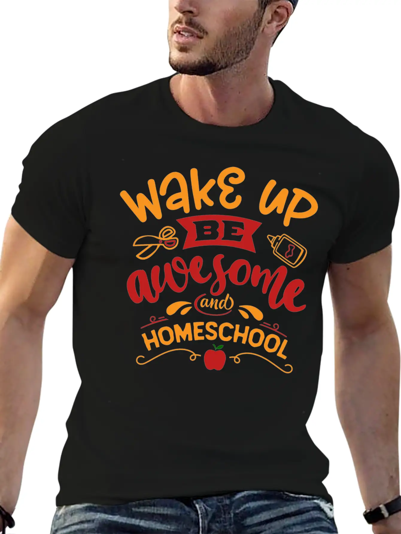 Wake Up Be Awesome And Home School Unisex Casual T-Shirt – Clean Design For Daily Comfort