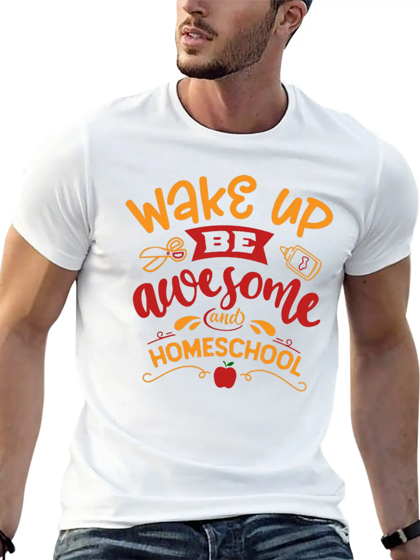 Wake Up Be Awesome And Home School Unisex Casual T-Shirt – Clean Design For Daily Comfort