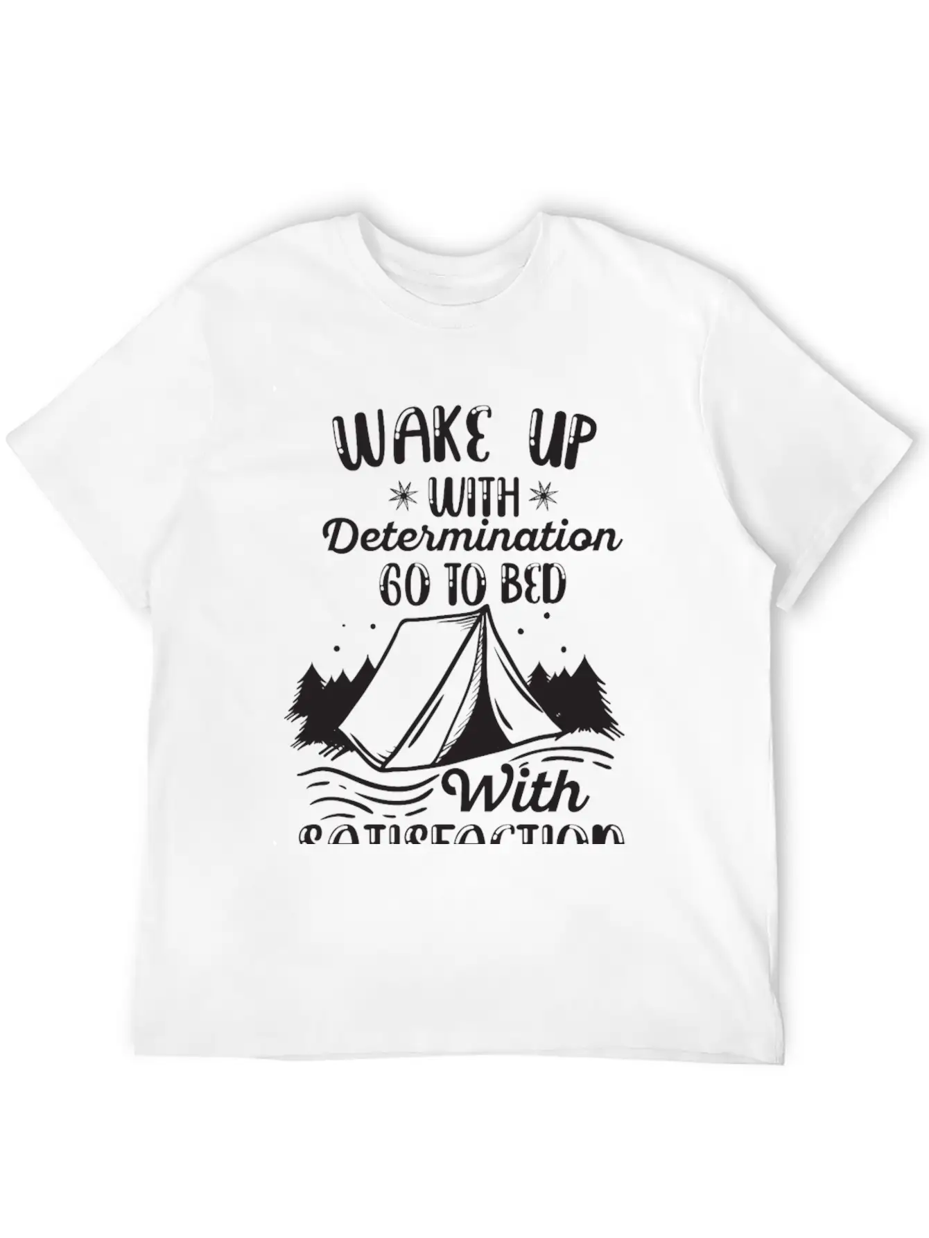 WAKE UP WITH DETERMINATION Basic Graphic T-Shirt – Daily Comfort In Soft Cotton