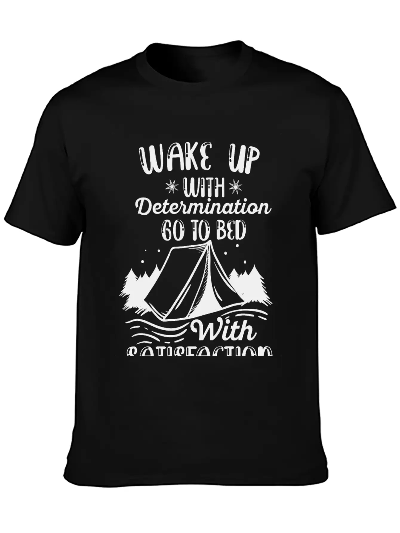 WAKE UP WITH DETERMINATION Basic Graphic T-Shirt – Daily Comfort In Soft Cotton