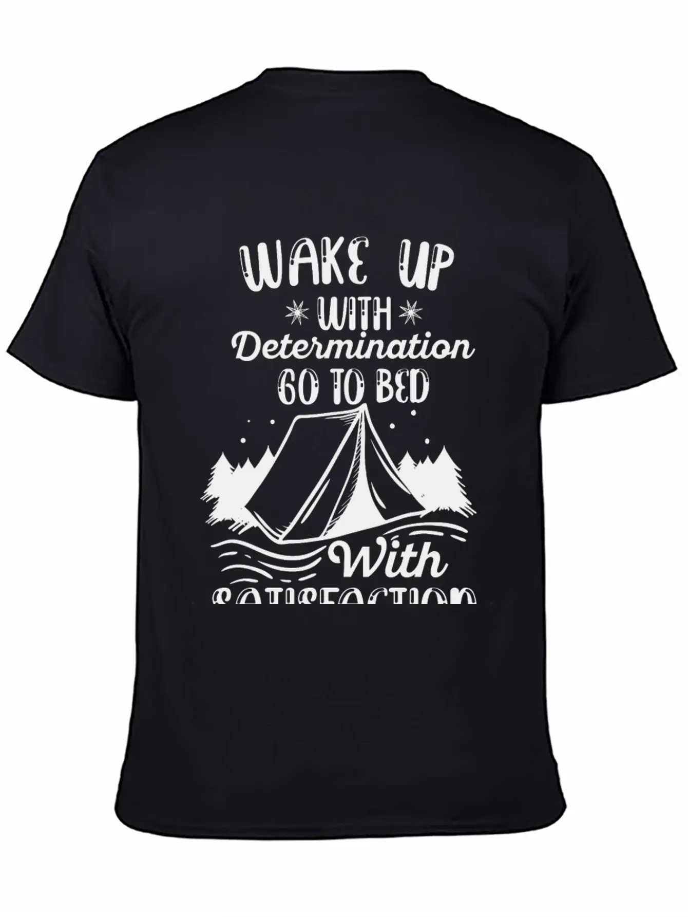 WAKE UP WITH DETERMINATION Basic Graphic T-Shirt – Daily Comfort In Soft Cotton