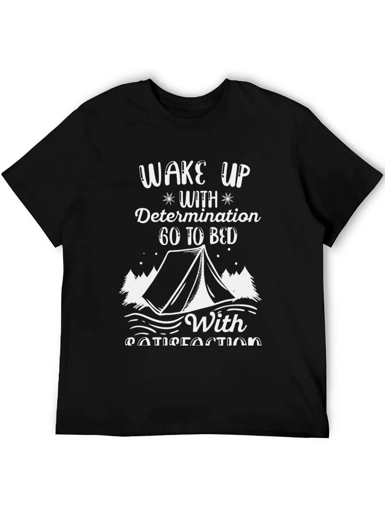 WAKE UP WITH DETERMINATION Basic Graphic T-Shirt – Daily Comfort In Soft Cotton