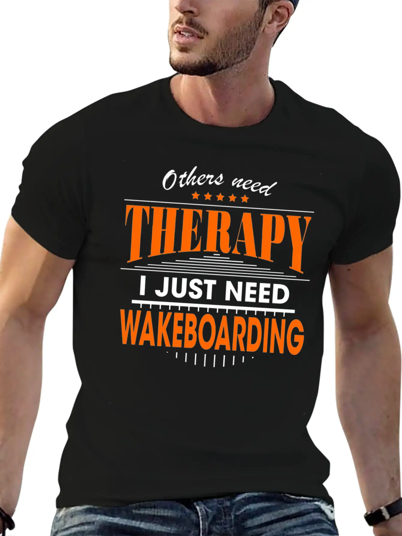 Wakeboarding Is My Therapy Lightweight Cotton T-Shirt – Daily Comfort Graphic Shirt