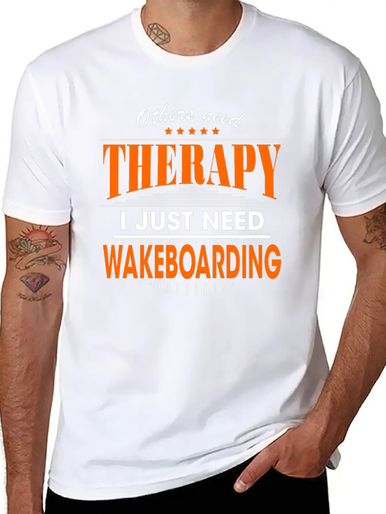 Wakeboarding Is My Therapy Lightweight Cotton T-Shirt – Daily Comfort Graphic Shirt