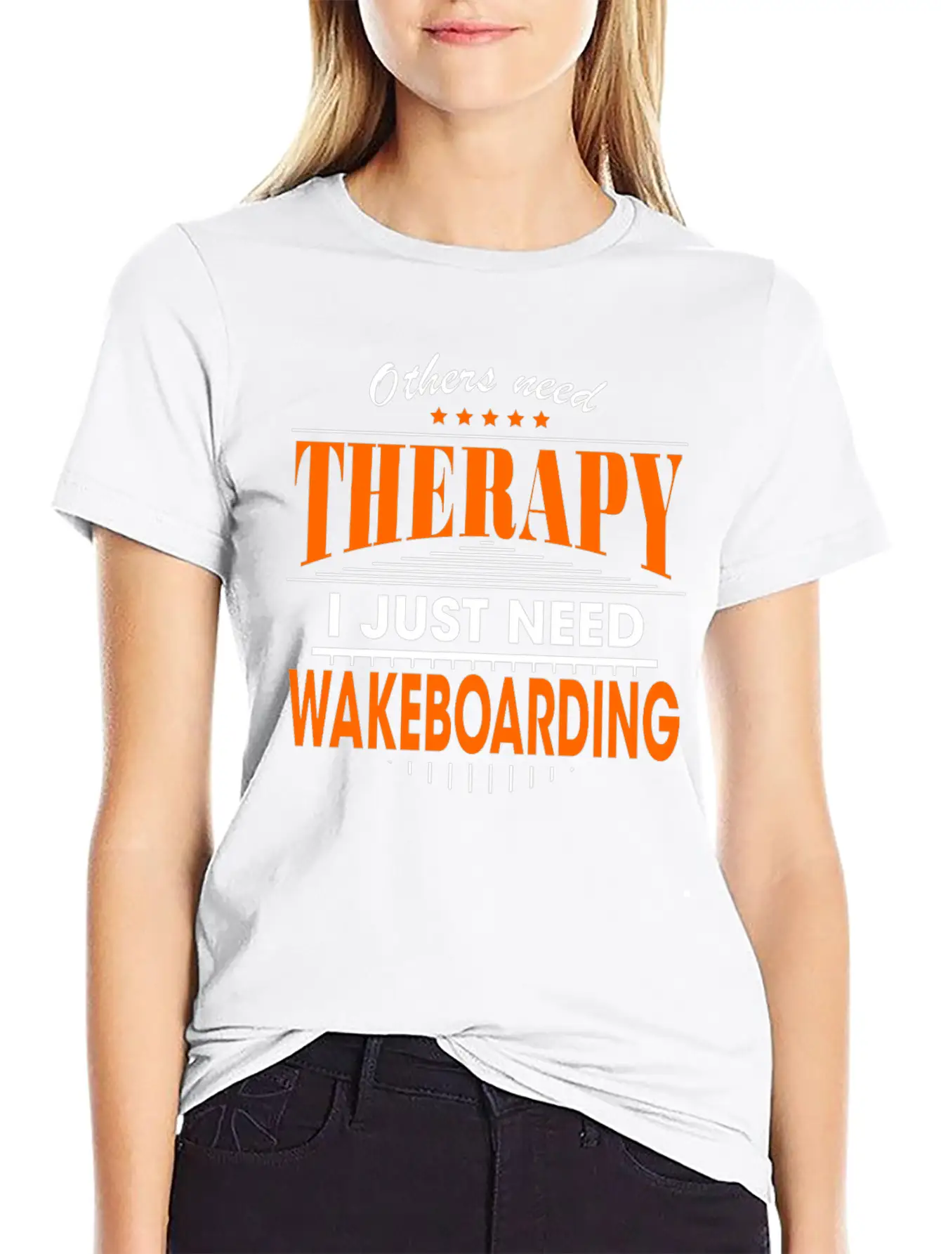 Wakeboarding Is My Therapy Lightweight Cotton T-Shirt – Daily Comfort Graphic Shirt