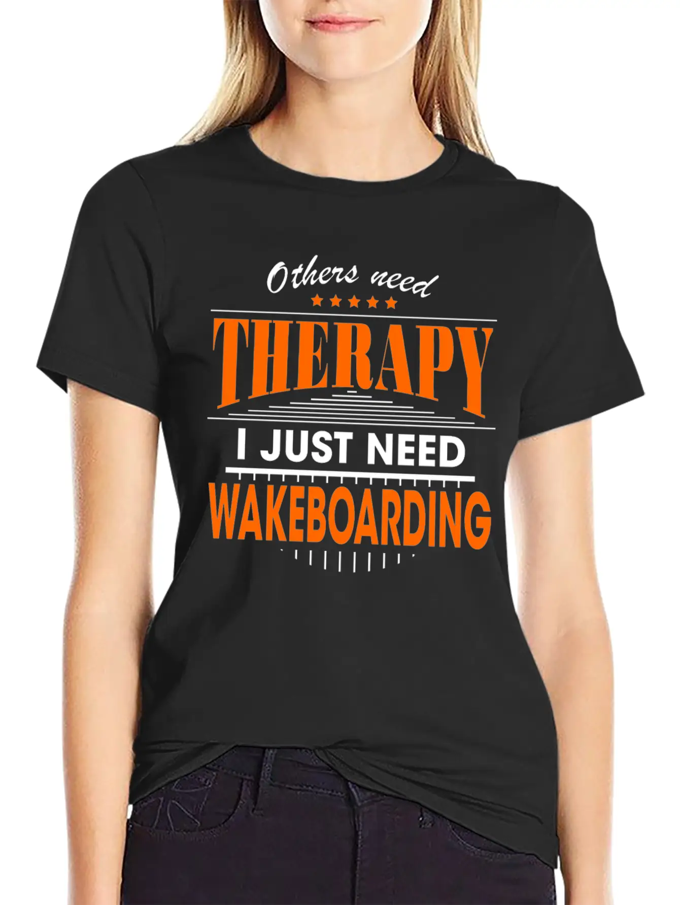Wakeboarding Is My Therapy Lightweight Cotton T-Shirt – Daily Comfort Graphic Shirt