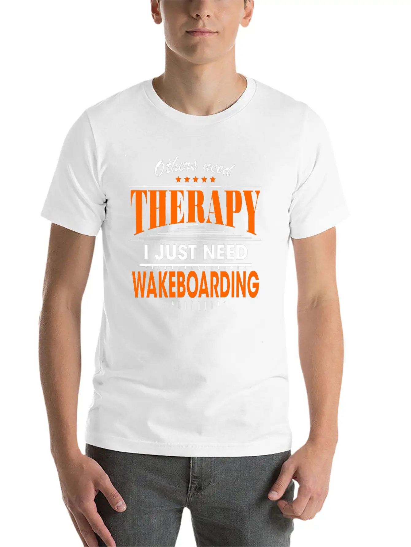Wakeboarding Is My Therapy Lightweight Cotton T-Shirt – Daily Comfort Graphic Shirt