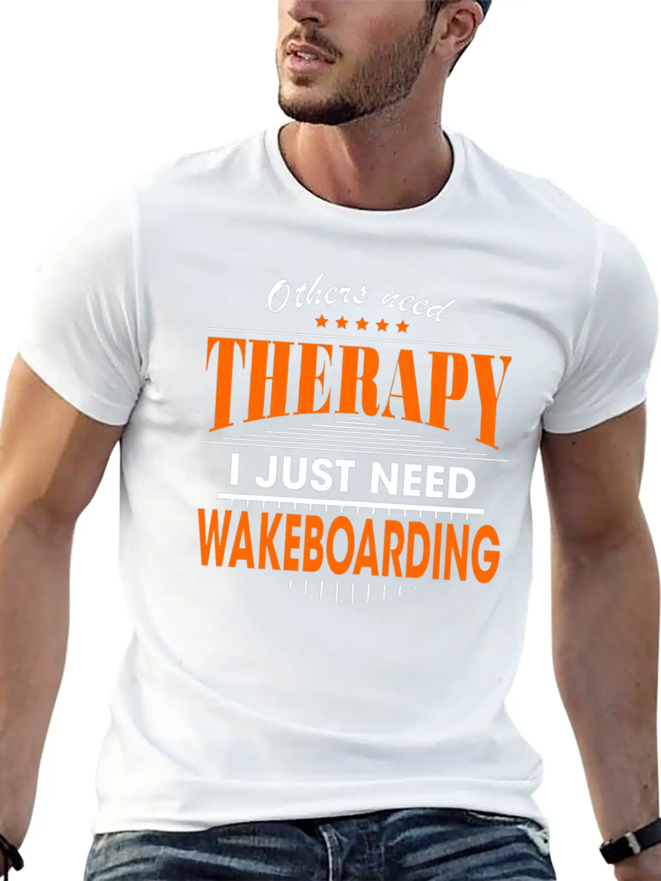 Wakeboarding Is My Therapy Lightweight Cotton T-Shirt – Daily Comfort Graphic Shirt