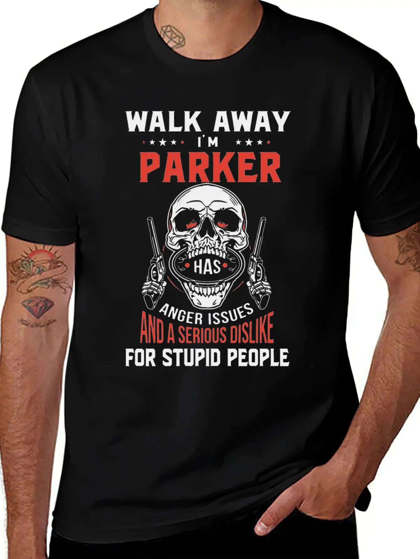 Walk Away I Am Parker Anger Issues And A Serious D Stylish Everyday T-Shirt – Unisex Basic Cotton Tee