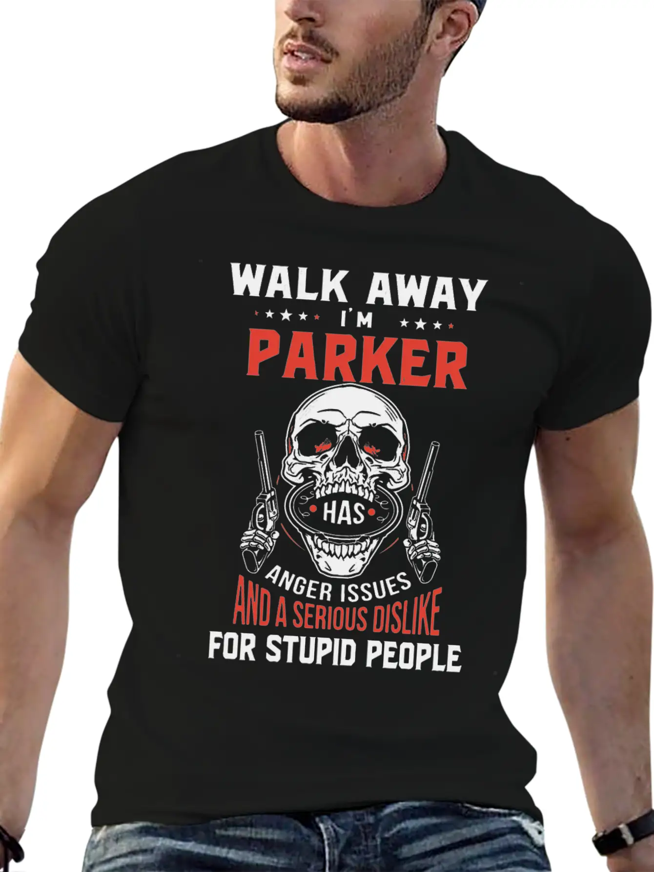 Walk Away I Am Parker Anger Issues And A Serious D Stylish Everyday T-Shirt – Unisex Basic Cotton Tee