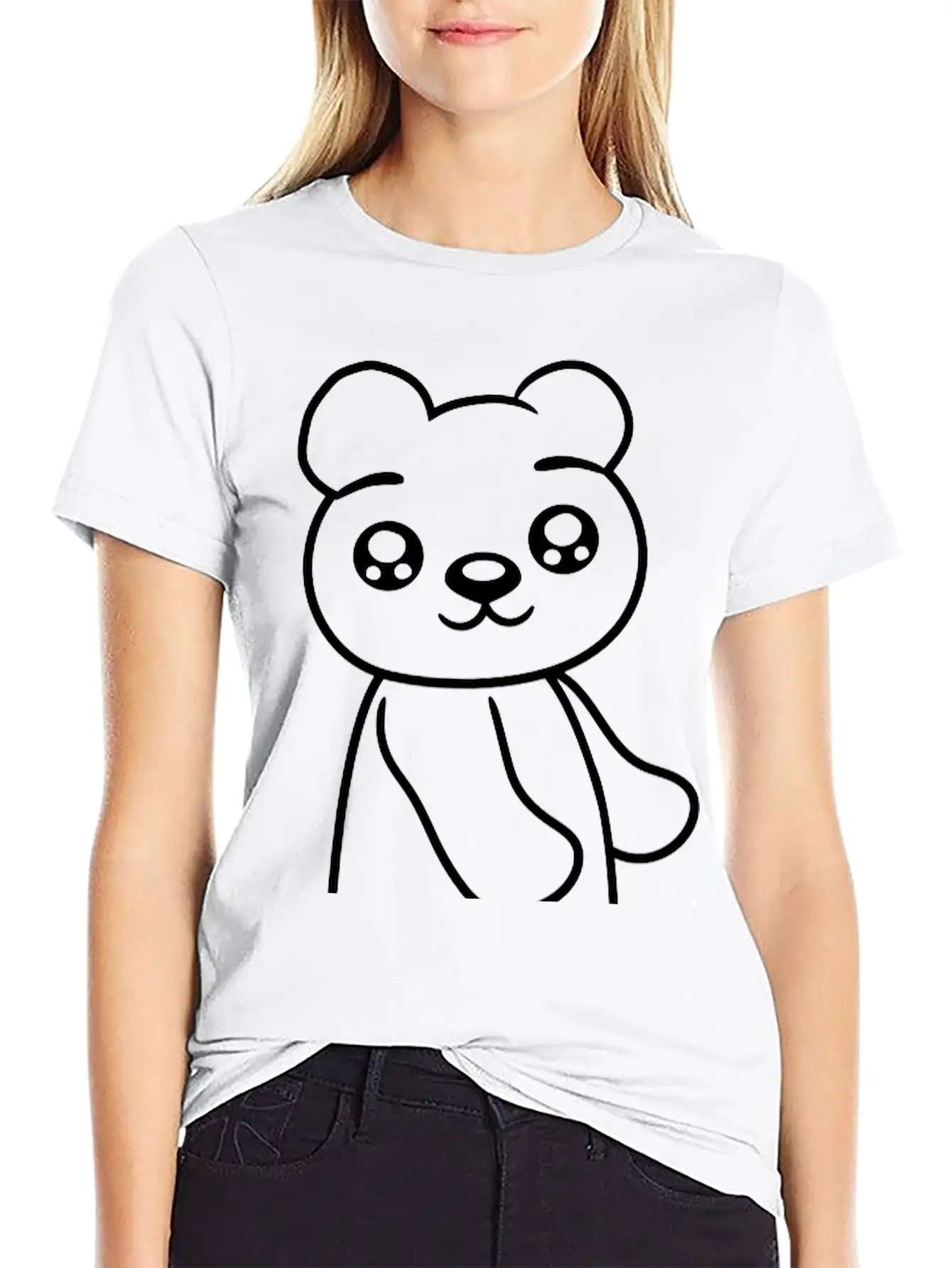 Walk Sweet Cute Comic Cartoon Standing Teddy Bear Soft Cotton Short Sleeve Tee – Unisex Wardrobe Staple