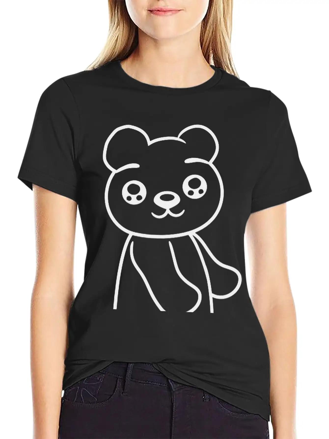 Walk Sweet Cute Comic Cartoon Standing Teddy Bear Soft Cotton Short Sleeve Tee – Unisex Wardrobe Staple