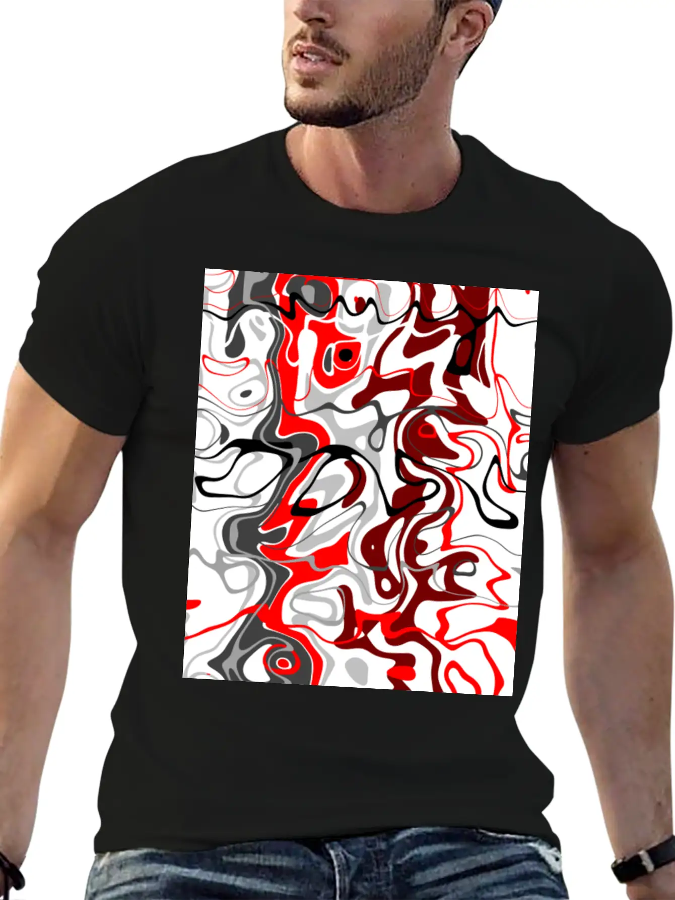 Wandering Abstract Unisex Casual T-Shirt – Clean Design For Daily Comfort