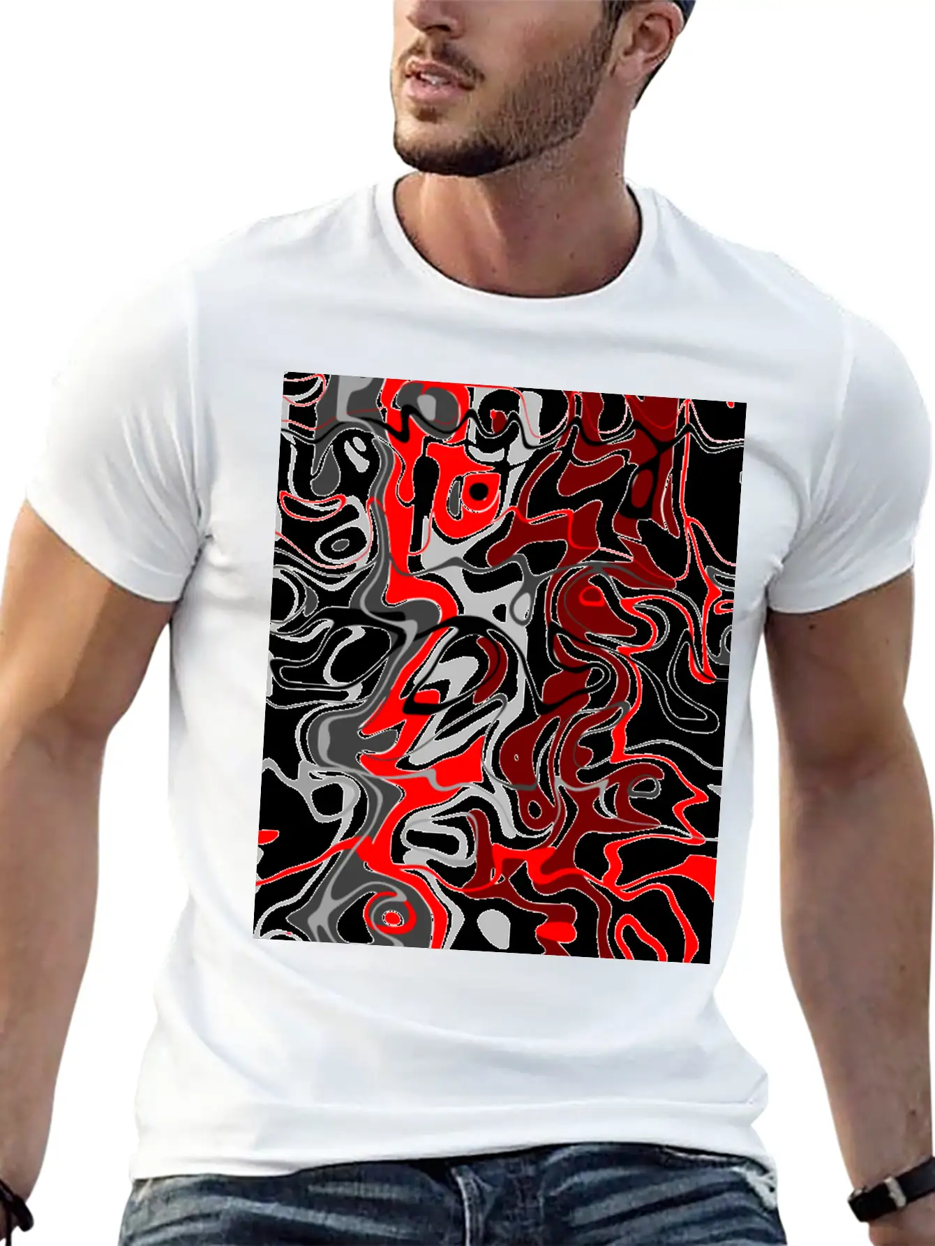 Wandering Abstract Unisex Casual T-Shirt – Clean Design For Daily Comfort