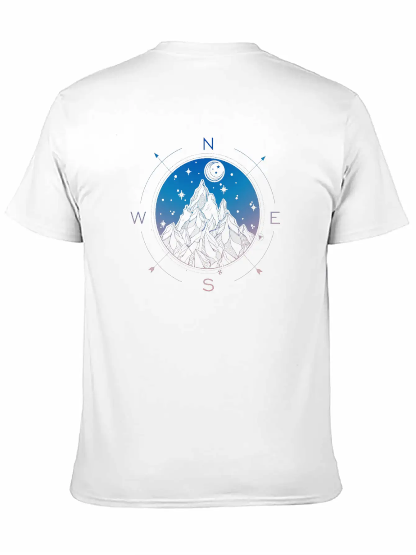Wanderlust Tattoo Of Hand Drawn Mountain Wind Comp Modern Fit Casual T-Shirt ��� Clean And Versatile Design