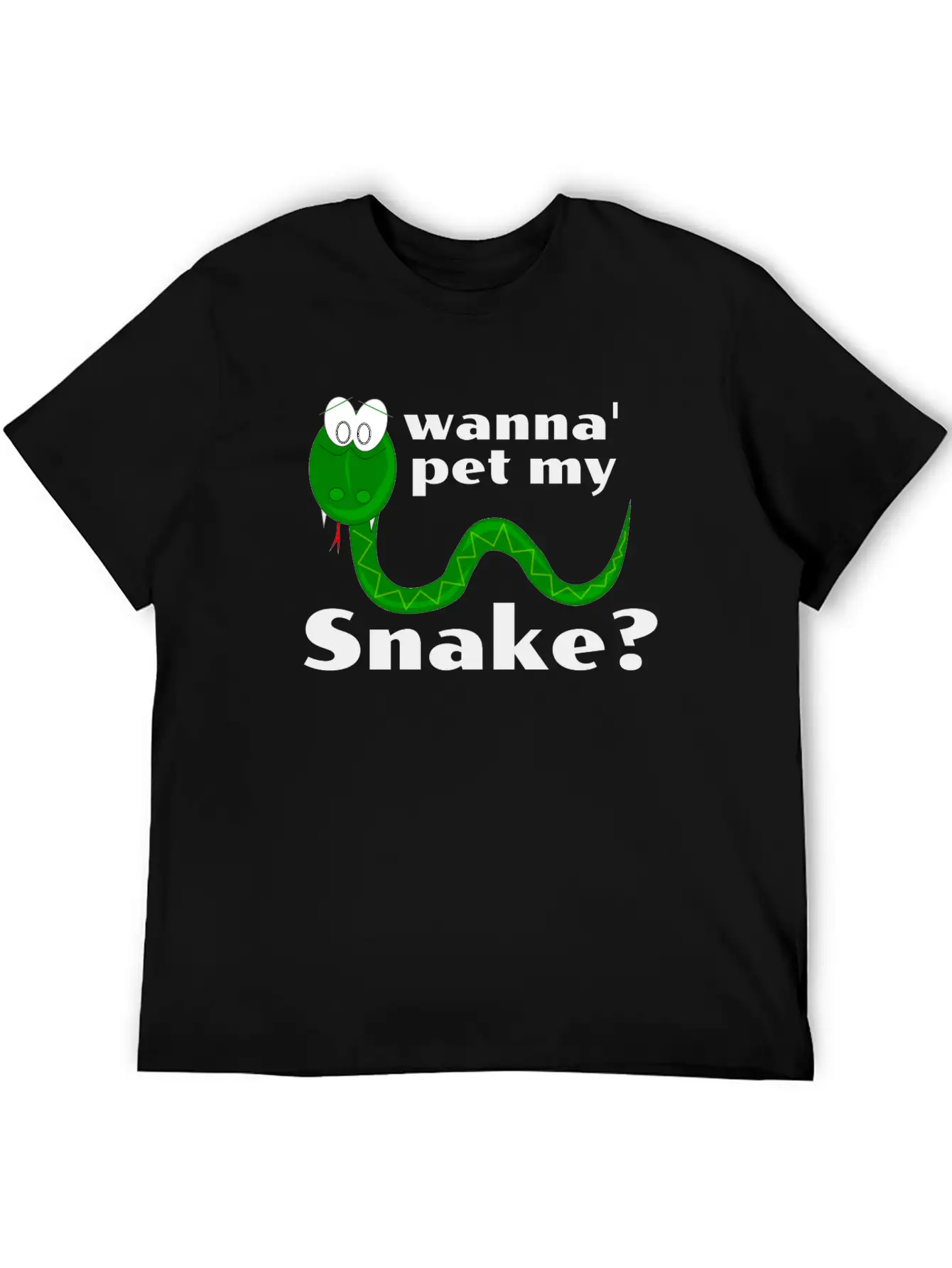 Wanna Pet My Snake? Cartoon Snake Design Modern Fit Casual T-Shirt – Clean And Versatile Design