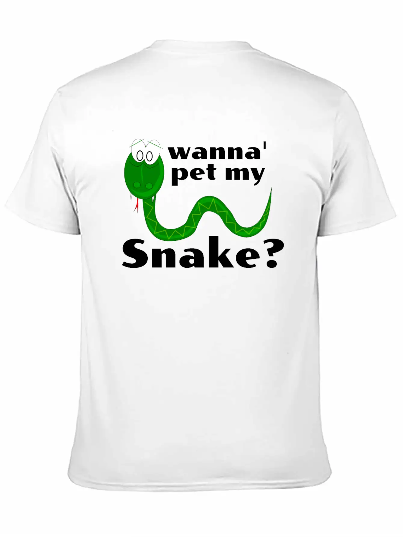 Wanna Pet My Snake? Cartoon Snake Design Modern Fit Casual T-Shirt – Clean And Versatile Design