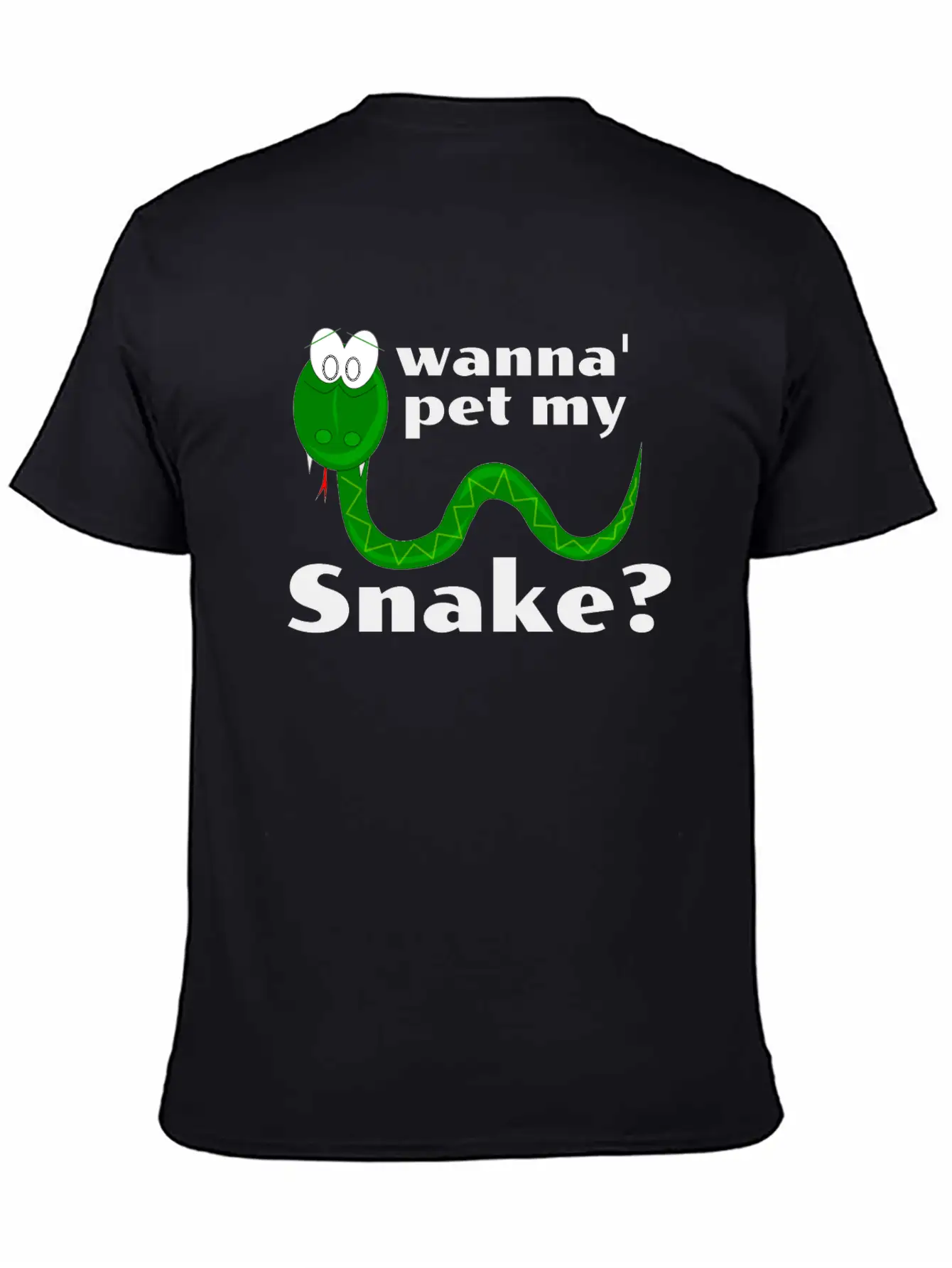 Wanna Pet My Snake? Cartoon Snake Design Modern Fit Casual T-Shirt – Clean And Versatile Design