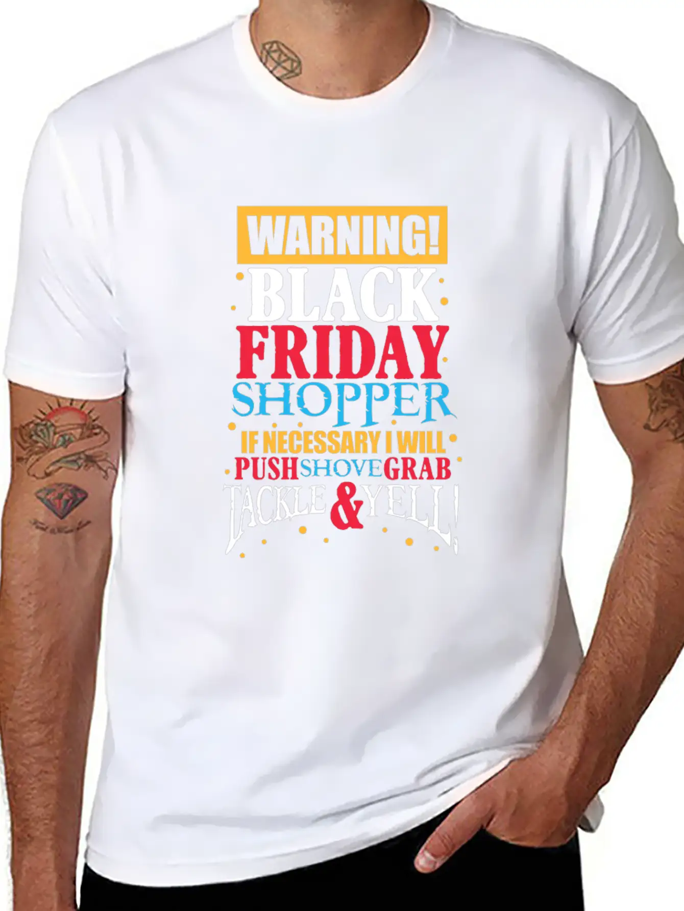 Warning Black Friday Shopper Essential Cotton Tee For Daily Outfits – Unisex Style