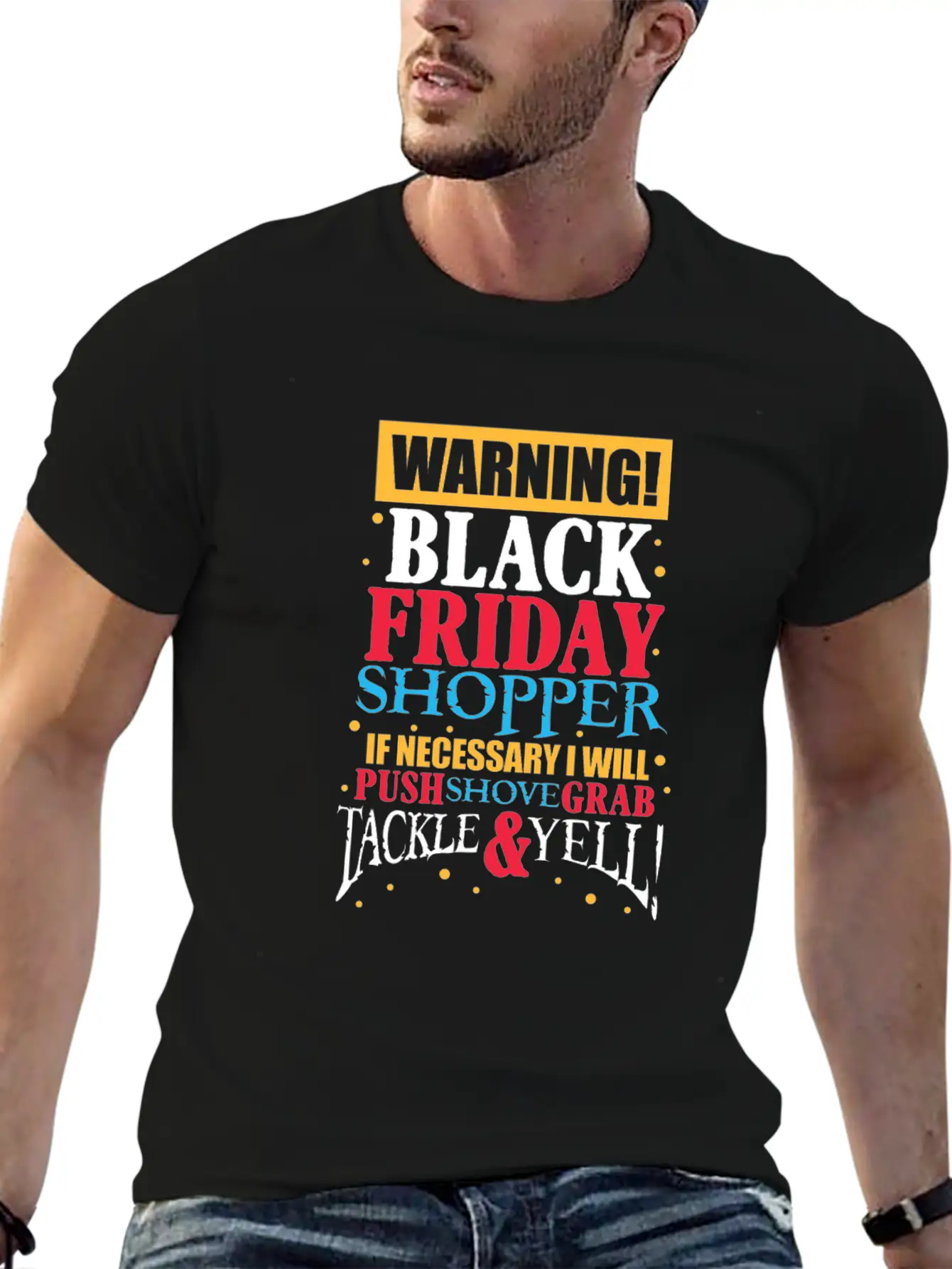 Warning Black Friday Shopper Essential Cotton Tee For Daily Outfits – Unisex Style
