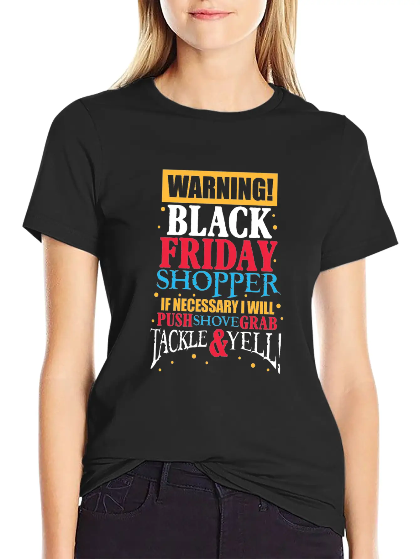 Warning Black Friday Shopper Essential Cotton Tee For Daily Outfits – Unisex Style