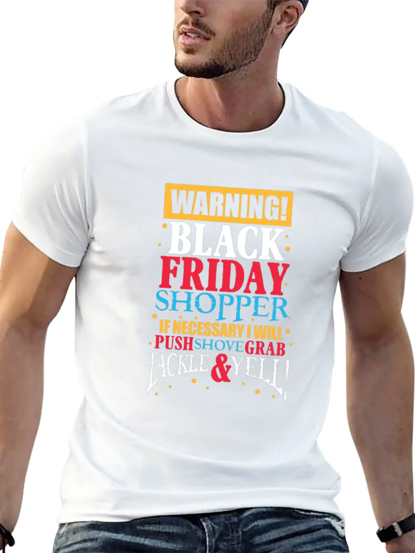 Warning Black Friday Shopper Essential Cotton Tee For Daily Outfits – Unisex Style