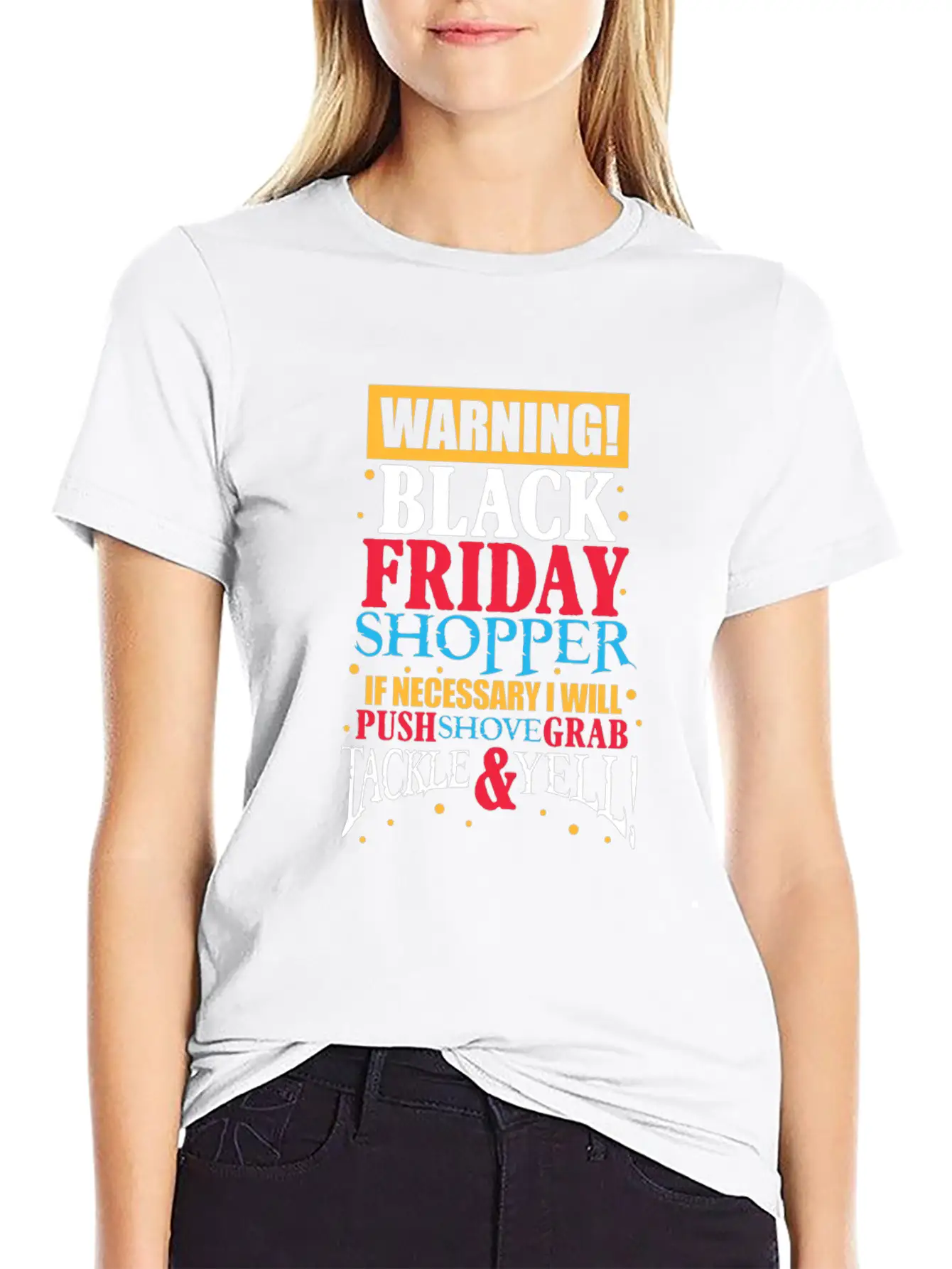 Warning Black Friday Shopper Essential Cotton Tee For Daily Outfits – Unisex Style