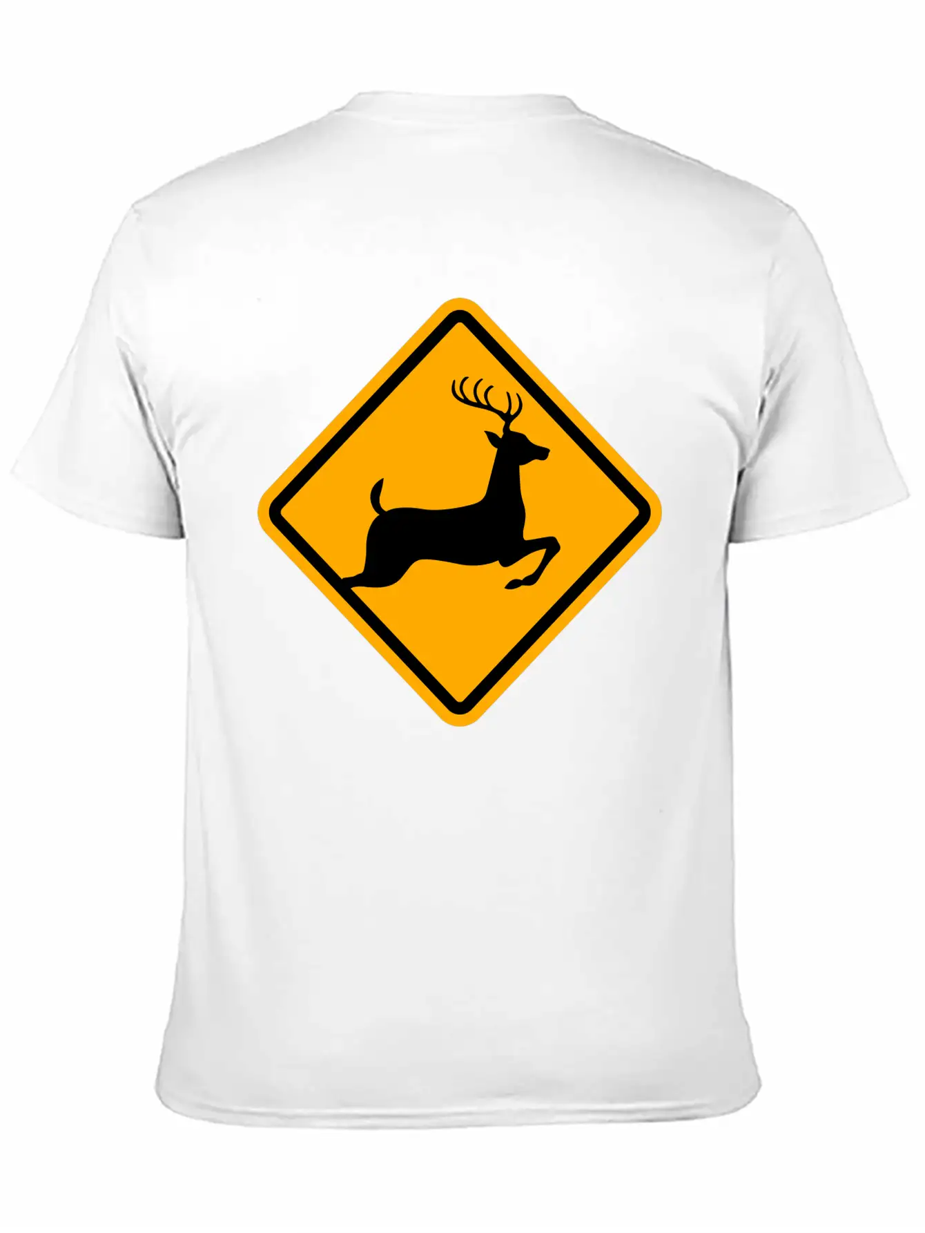 Warning: Deer On The Road Unisex Casual T-Shirt – Clean Design For Daily Comfort
