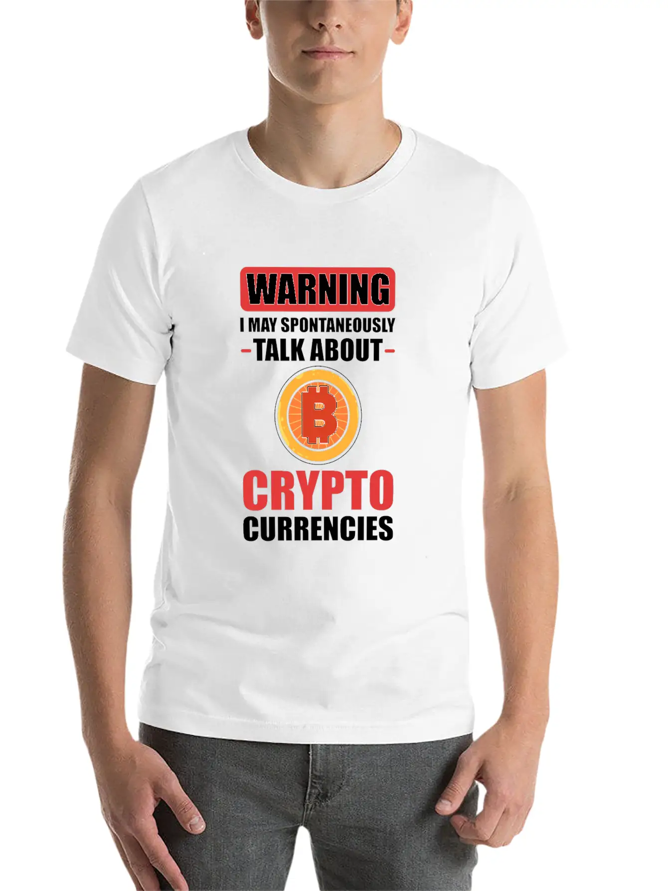 Warning I May Spontaneously Talk About Crypto Unisex Casual T-Shirt – Clean Design For Daily Comfort