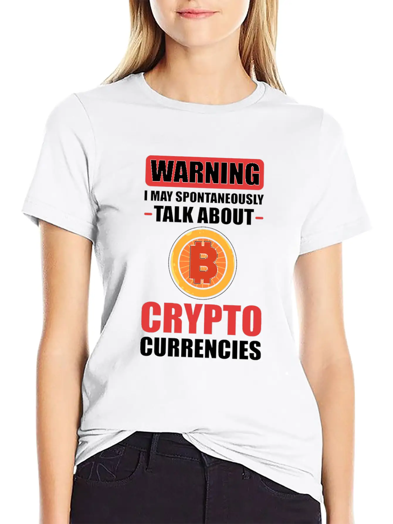 Warning I May Spontaneously Talk About Crypto Unisex Casual T-Shirt – Clean Design For Daily Comfort
