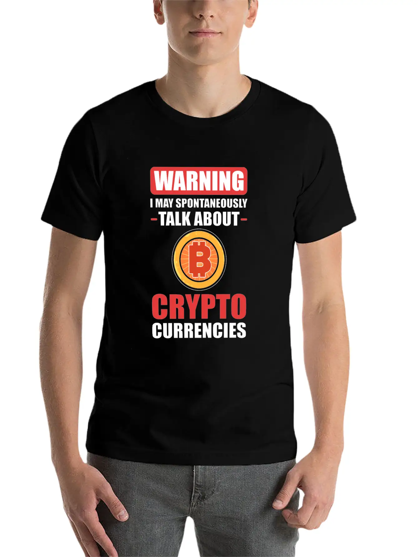 Warning I May Spontaneously Talk About Crypto Unisex Casual T-Shirt – Clean Design For Daily Comfort