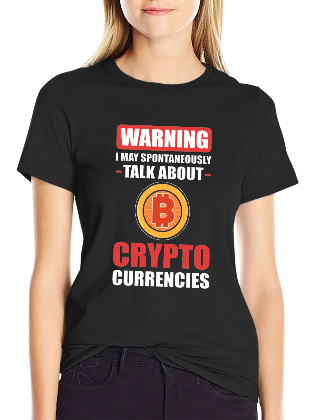 Warning I May Spontaneously Talk About Crypto Unisex Casual T-Shirt – Clean Design For Daily Comfort