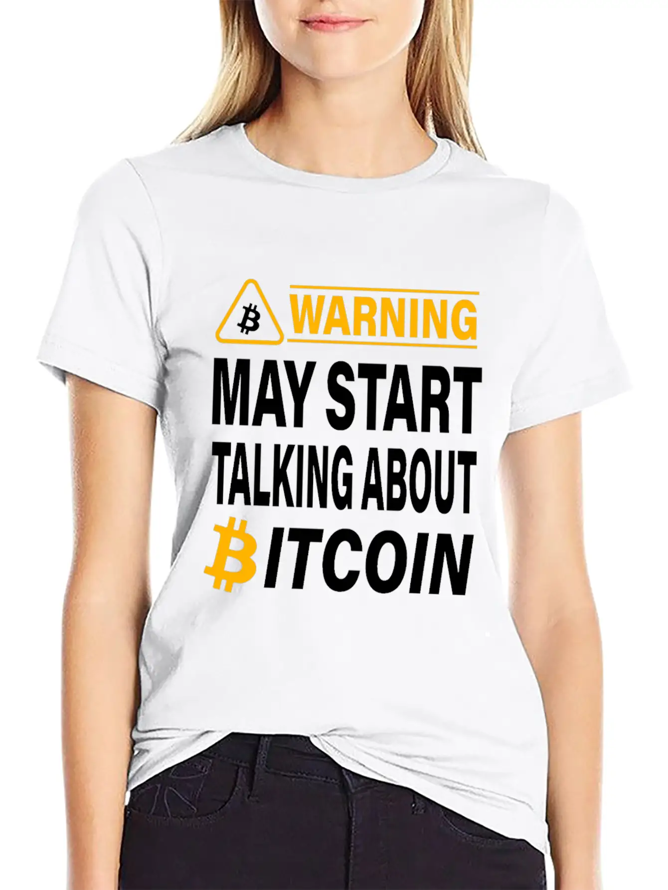 Warning May Start Talking About Bitcoin BTC Unisex Casual T-Shirt – Clean Design For Daily Comfort