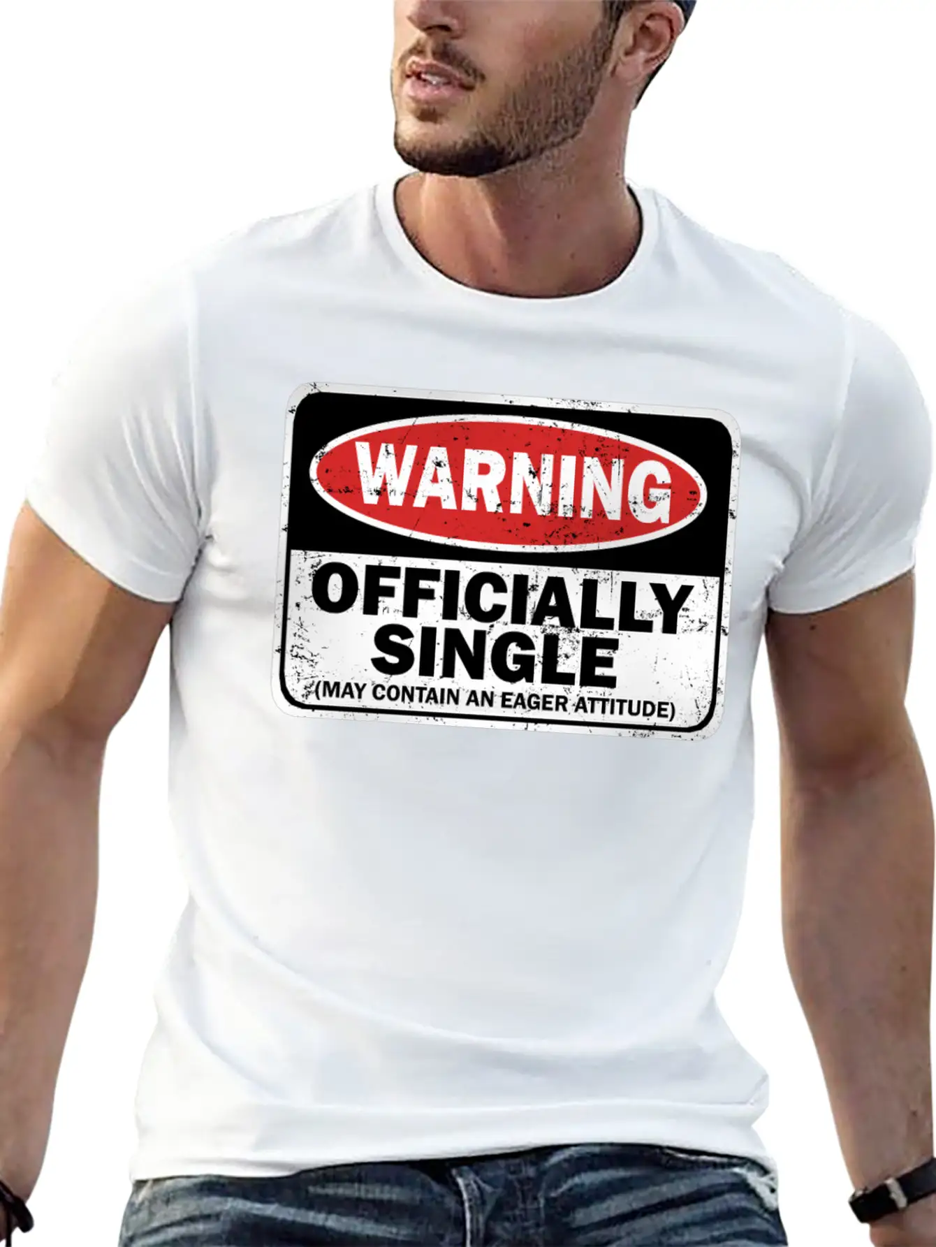 Warning Officially Single May Contain An Eager Soft Cotton Short Sleeve Tee – Unisex Wardrobe Staple