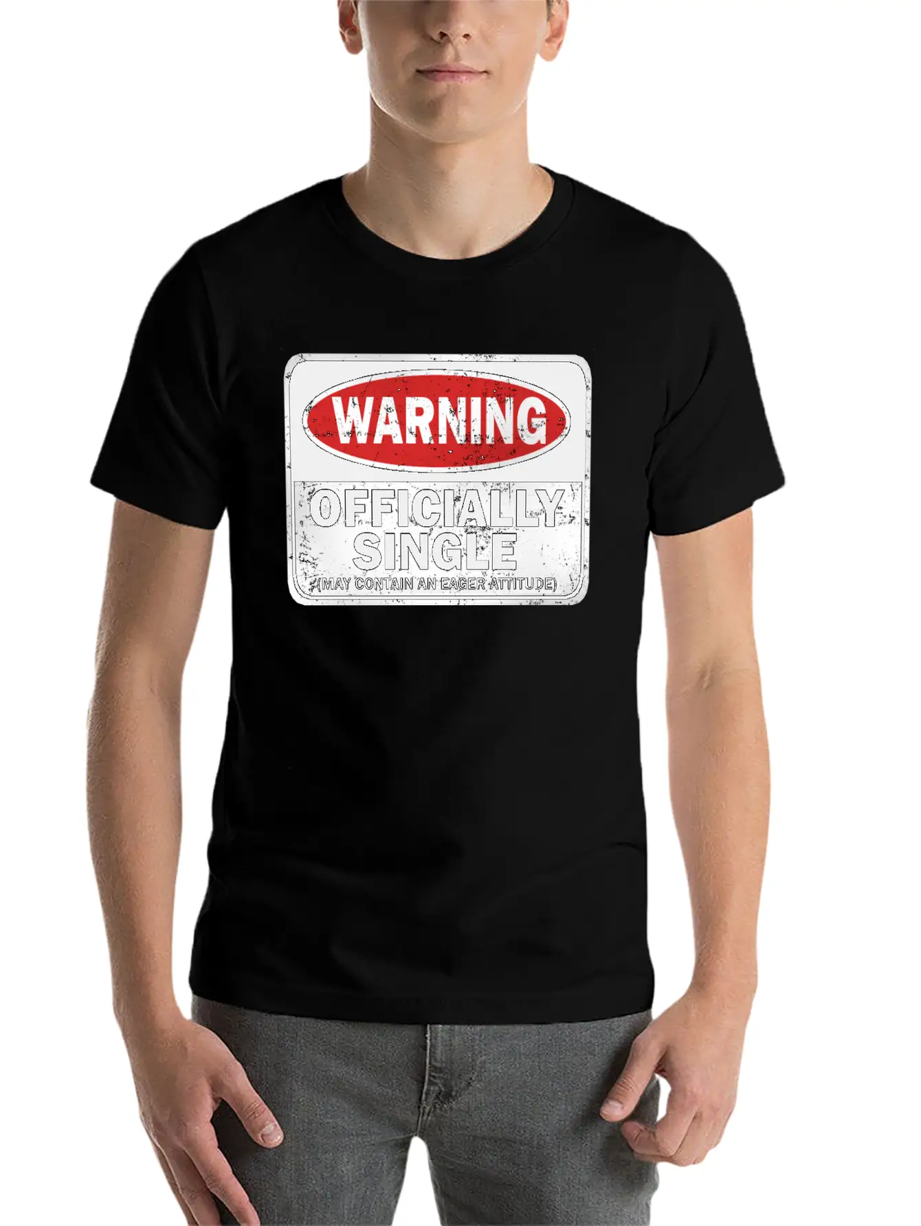 Warning Officially Single May Contain An Eager Soft Cotton Short Sleeve Tee – Unisex Wardrobe Staple
