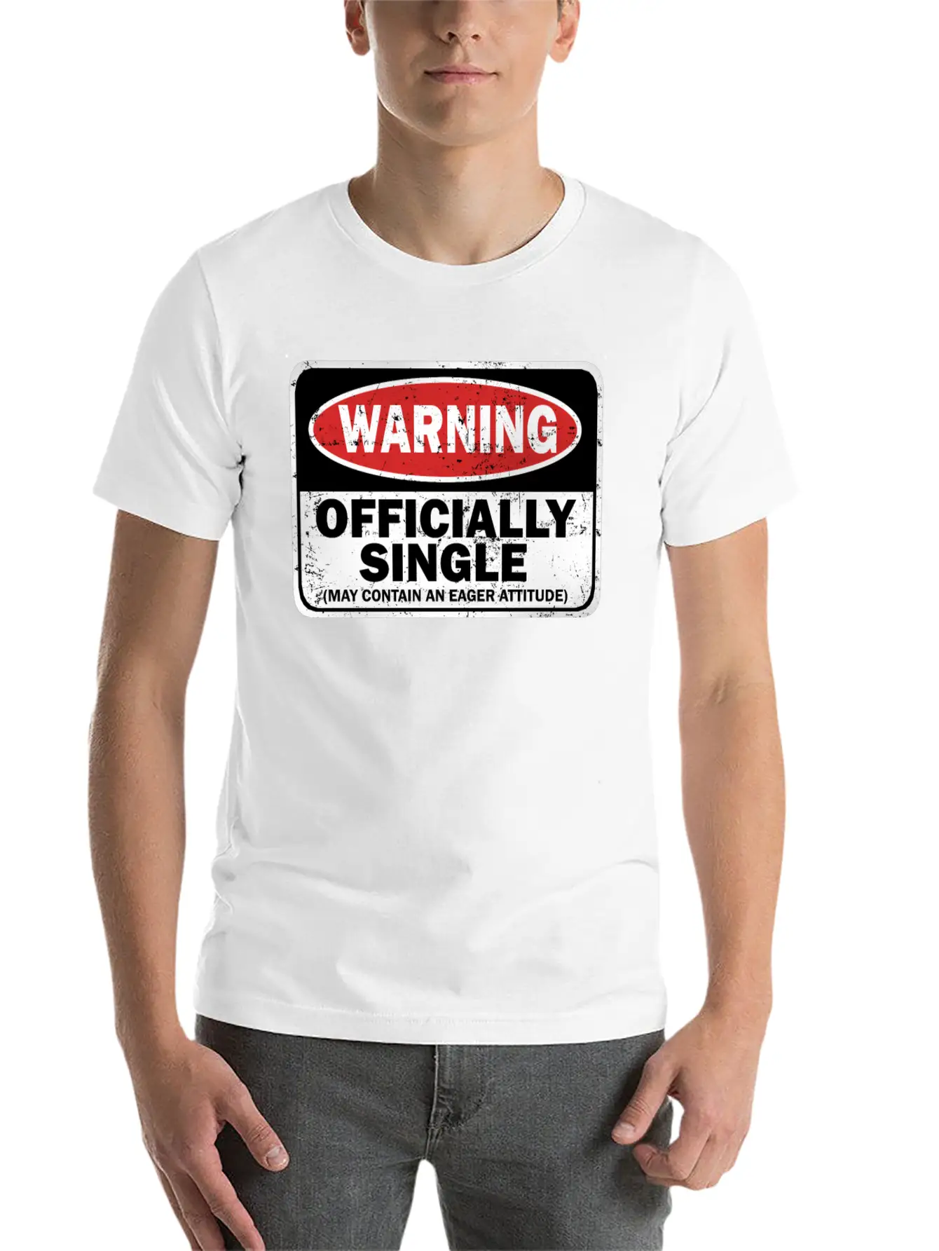 Warning Officially Single May Contain An Eager Soft Cotton Short Sleeve Tee – Unisex Wardrobe Staple