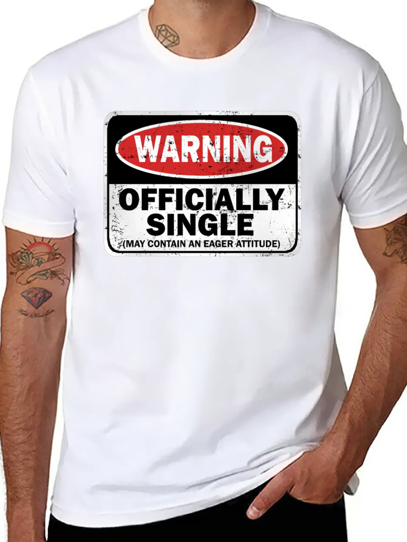 Warning Officially Single May Contain An Eager Soft Cotton Short Sleeve Tee – Unisex Wardrobe Staple