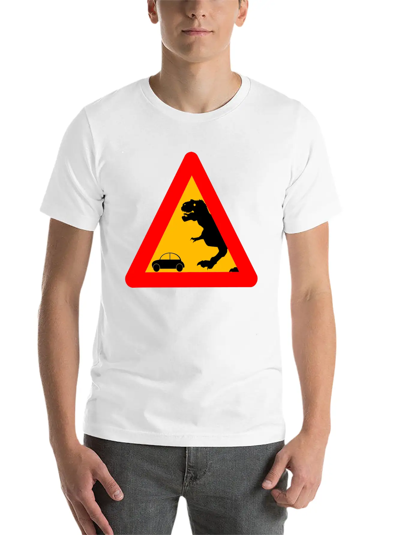 Warning Tyrannosaurus Rex Trex Dinosaurier Lightweight Cotton T-Shirt – Daily Comfort Graphic Shirt