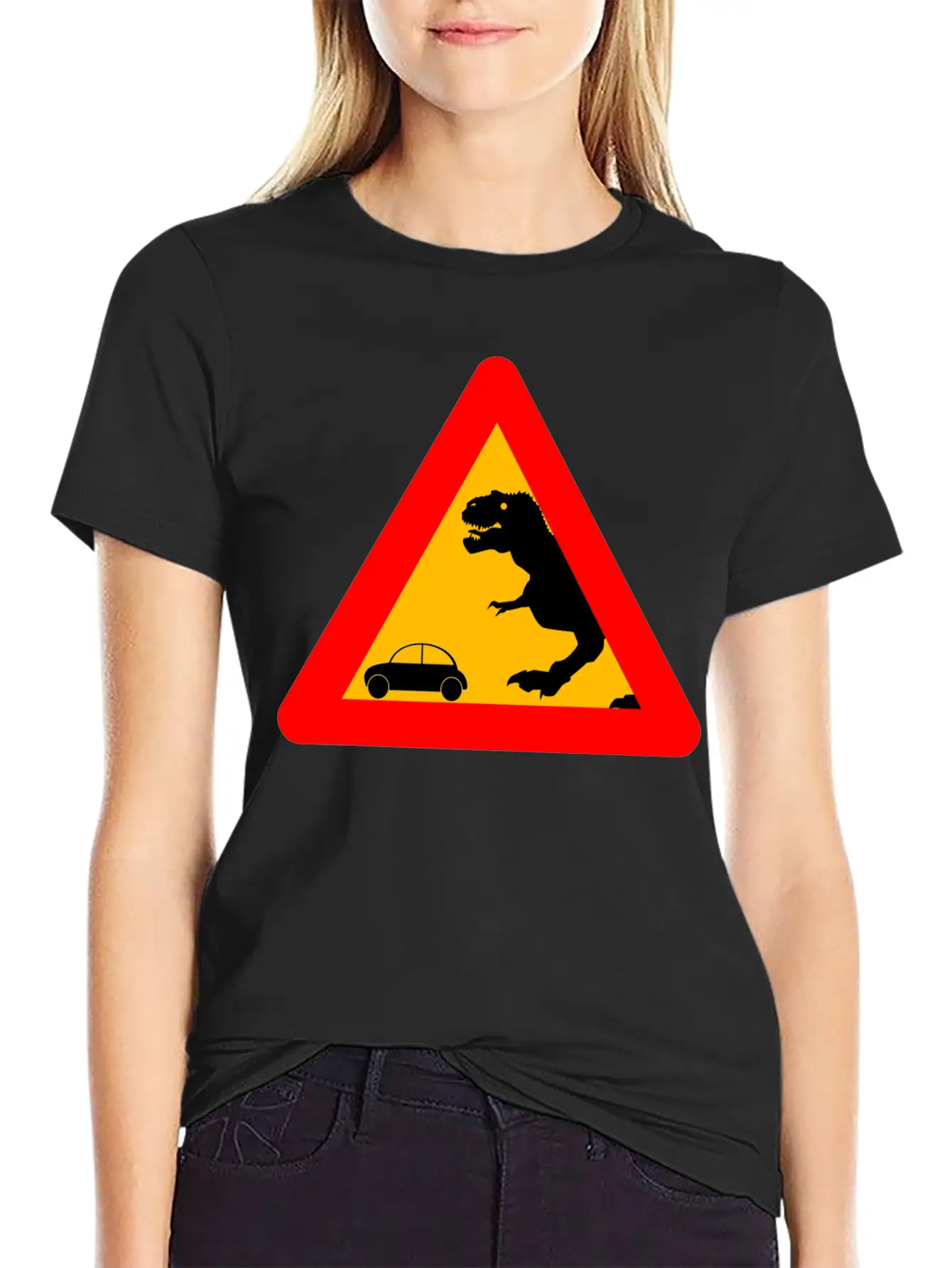 Warning Tyrannosaurus Rex Trex Dinosaurier Lightweight Cotton T-Shirt – Daily Comfort Graphic Shirt