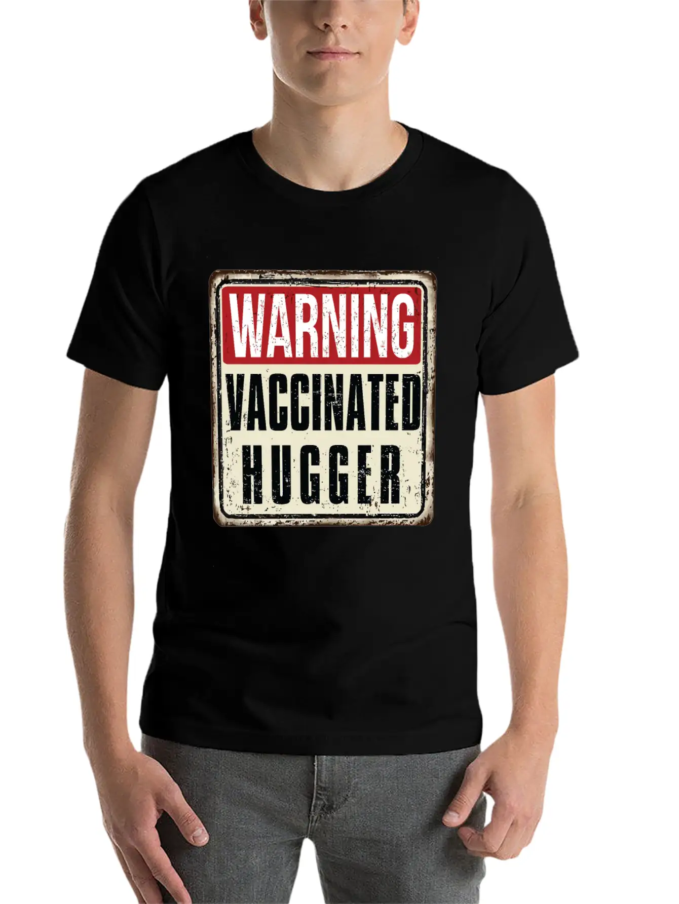 WARNING Vaccinated Hugger Basic Graphic T-Shirt – Daily Comfort In Soft Cotton