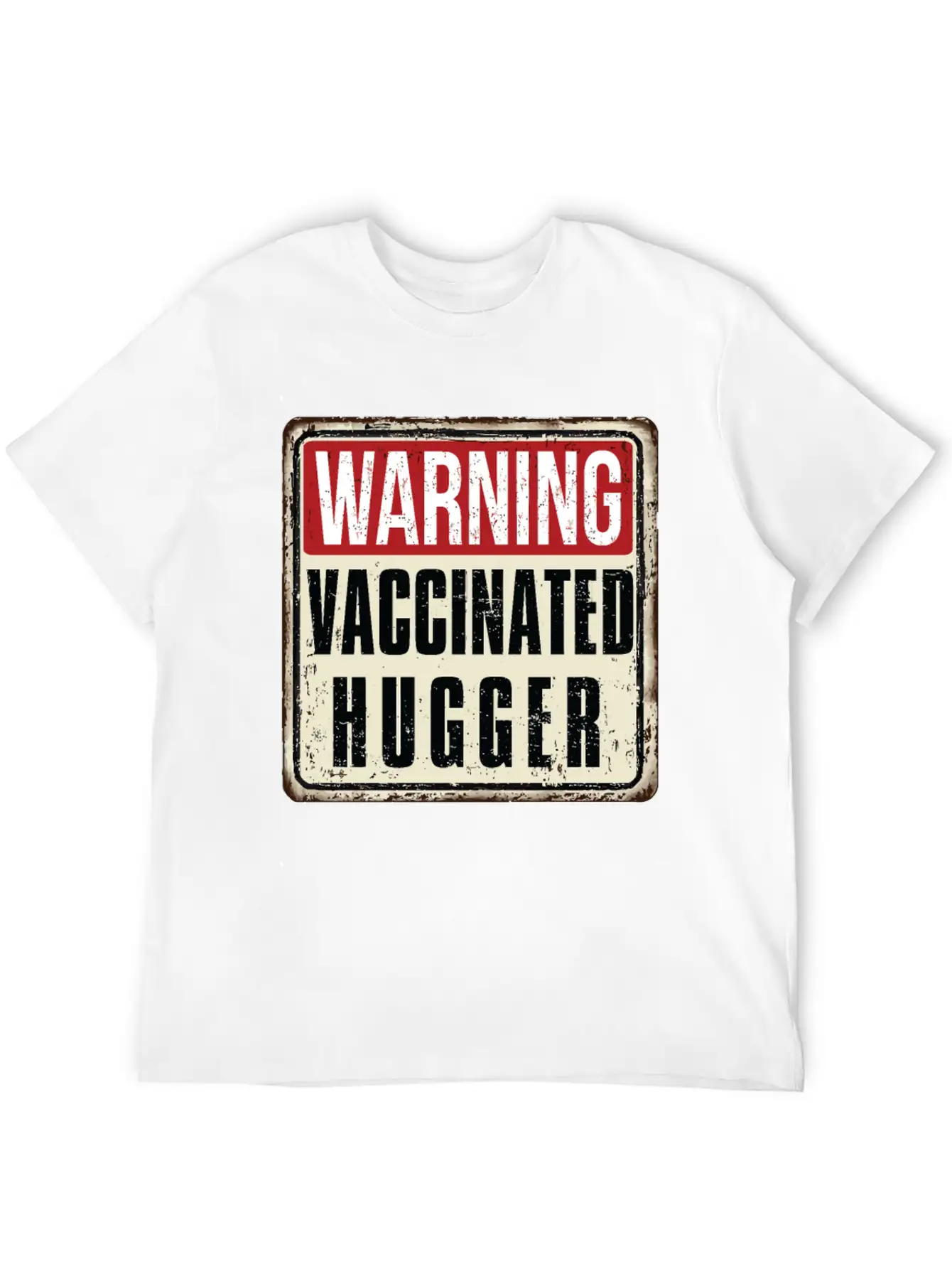 WARNING Vaccinated Hugger Basic Graphic T-Shirt – Daily Comfort In Soft Cotton
