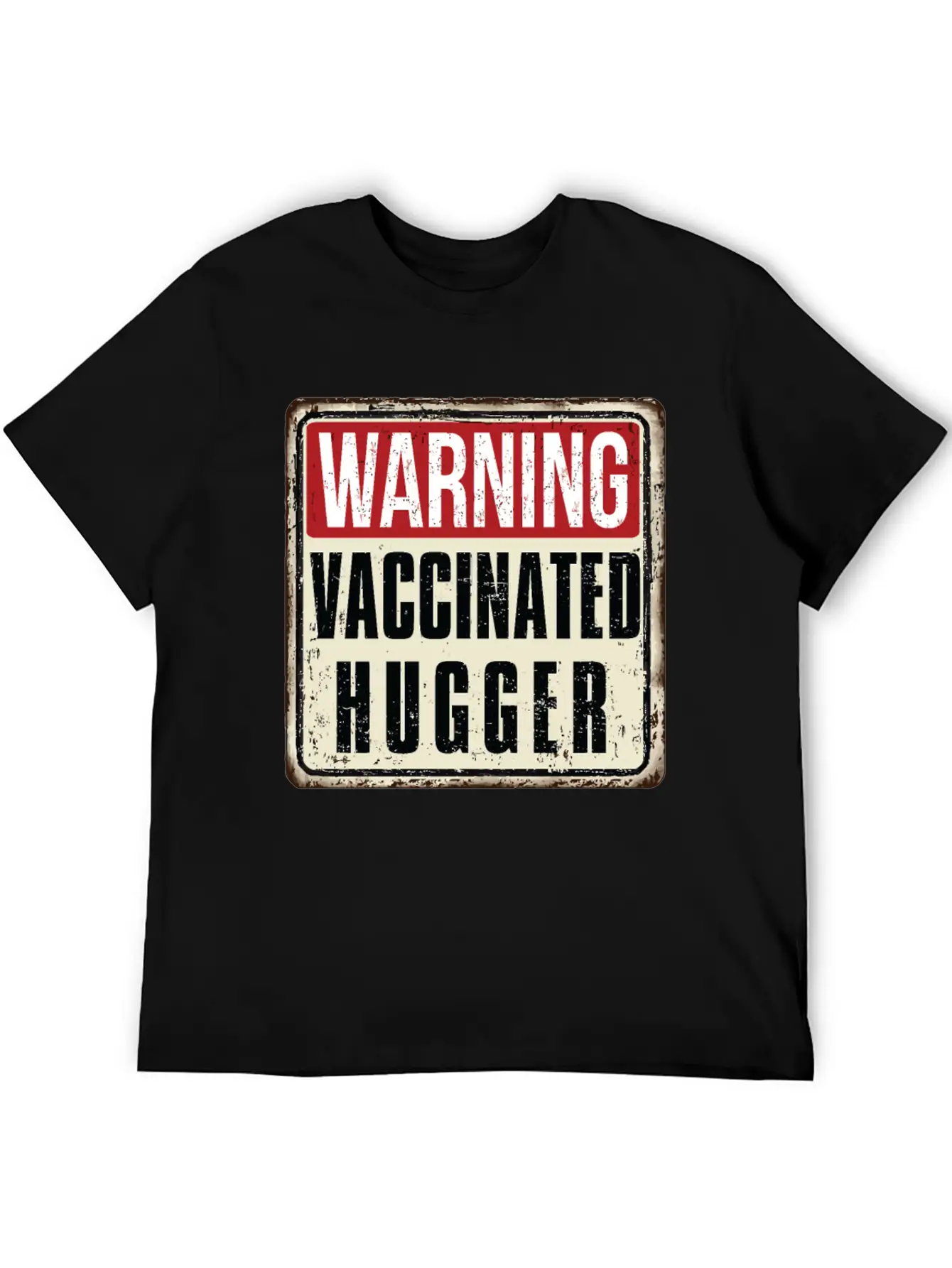 WARNING Vaccinated Hugger Basic Graphic T-Shirt – Daily Comfort In Soft Cotton