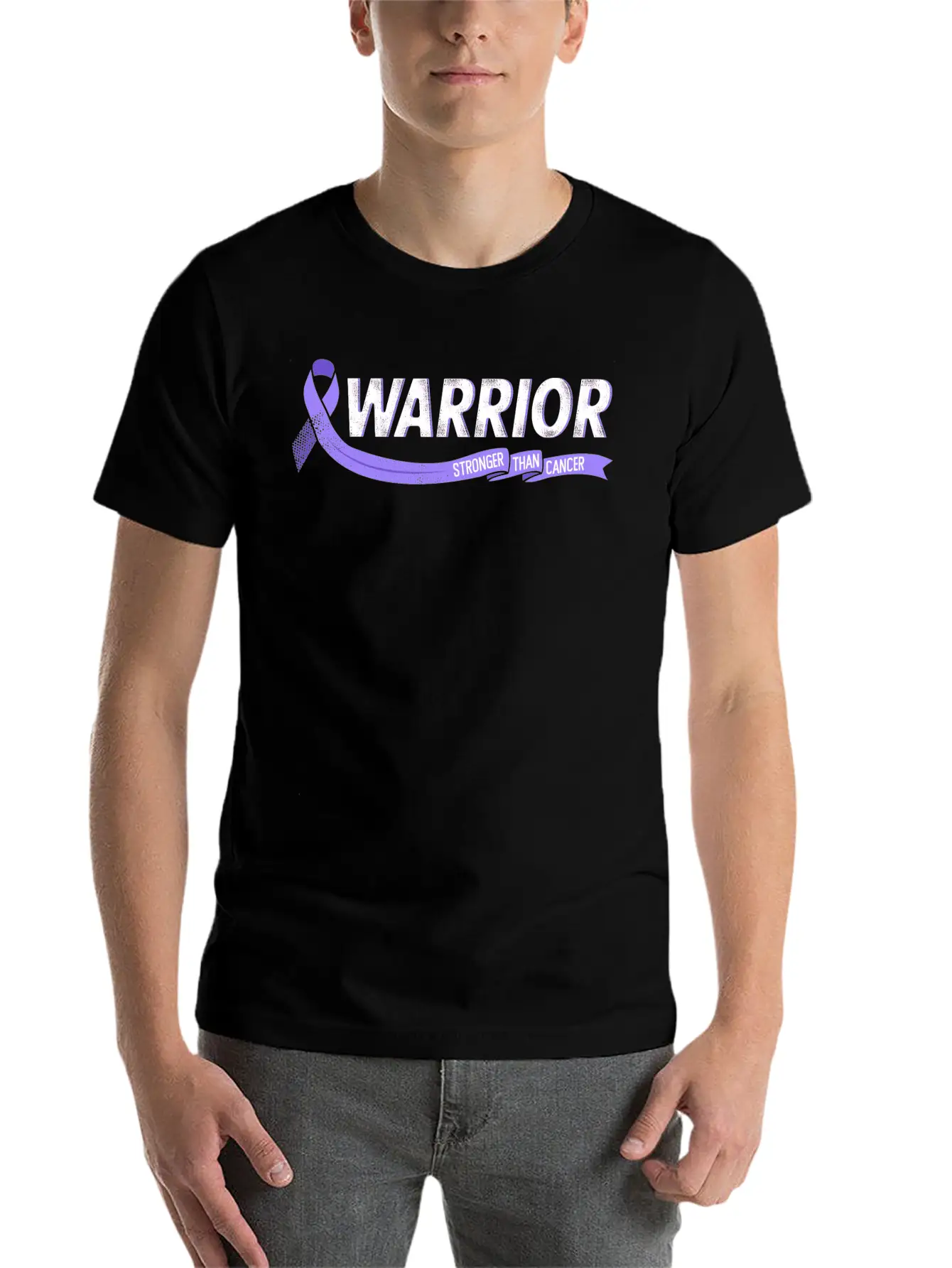 Warrior Stronger Than Cancer Stomach Cancer Lightweight Cotton T-Shirt – Daily Comfort Graphic Shirt