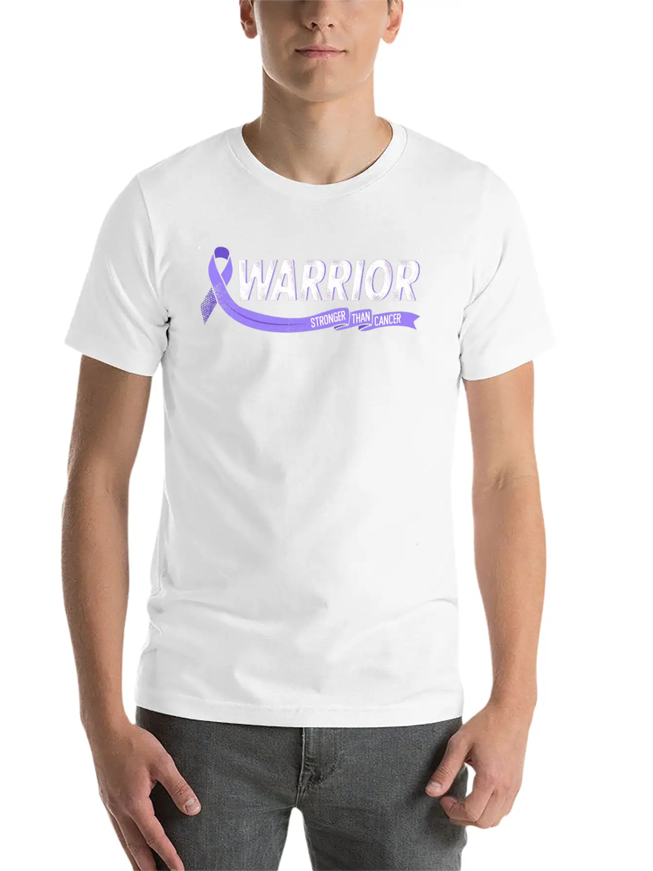Warrior Stronger Than Cancer Testicular Cancer Lightweight Cotton T-Shirt – Daily Comfort Graphic Shirt