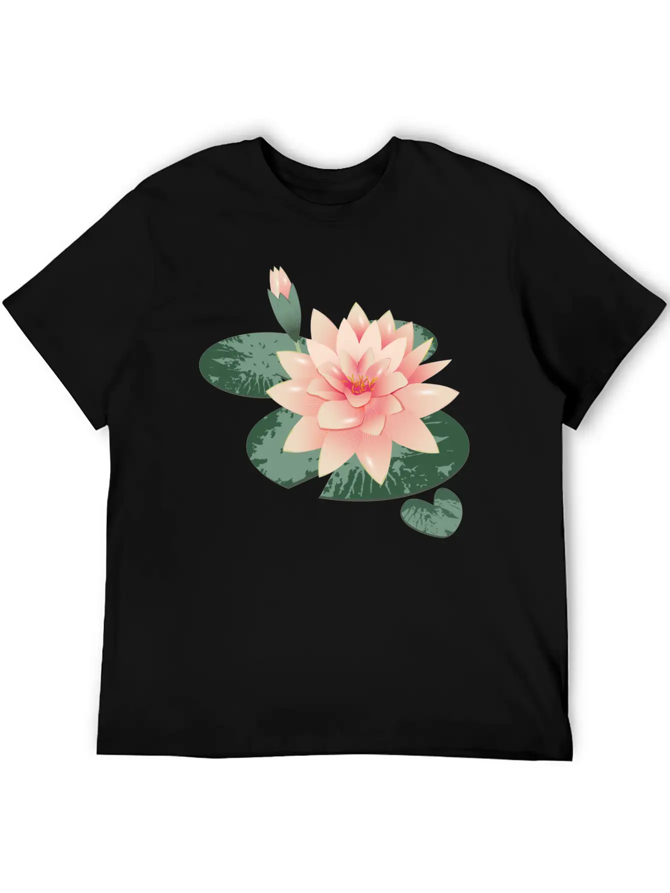 Water Lily Flower With Bud In Water Lily Pond Basic Graphic T-Shirt – Daily Comfort In Soft Cotton