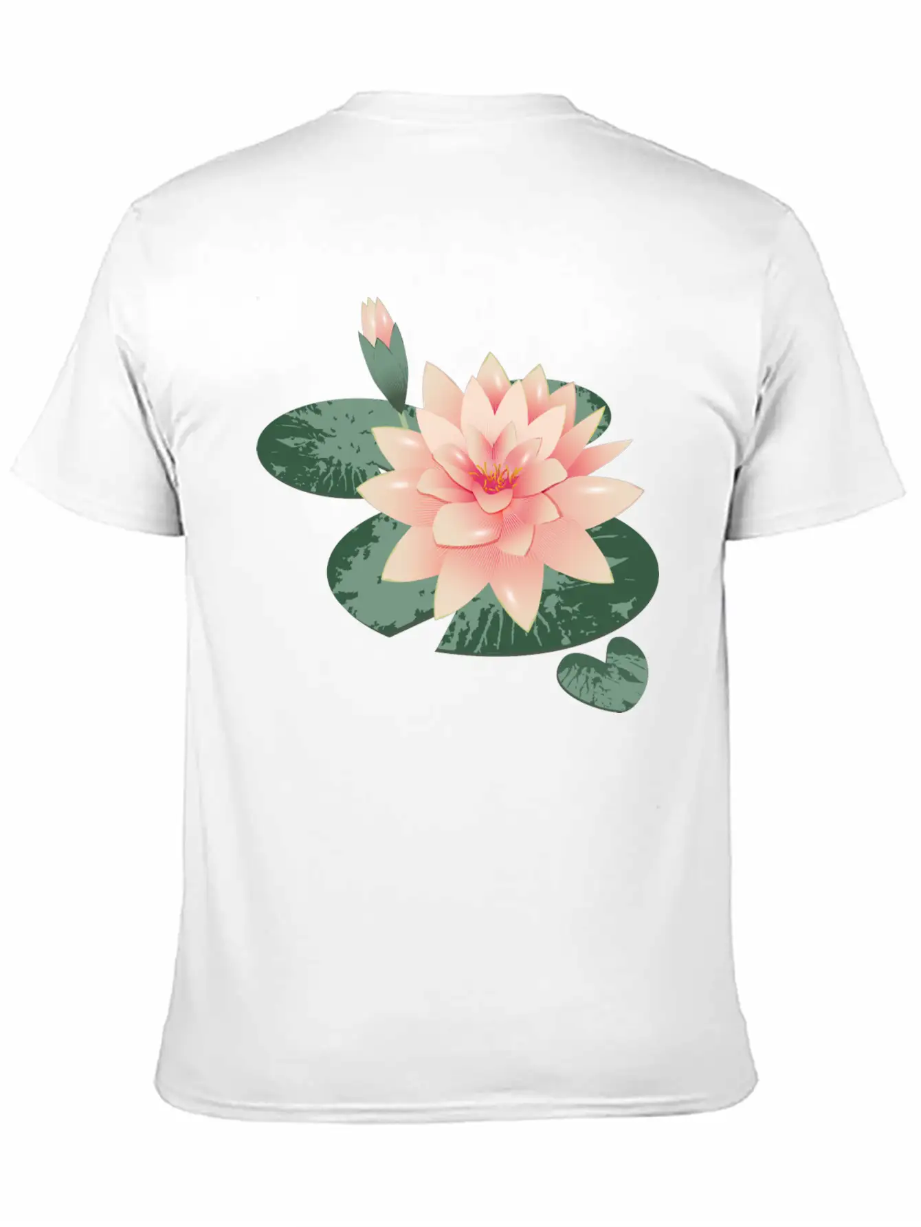 Water Lily Flower With Bud In Water Lily Pond Basic Graphic T-Shirt – Daily Comfort In Soft Cotton