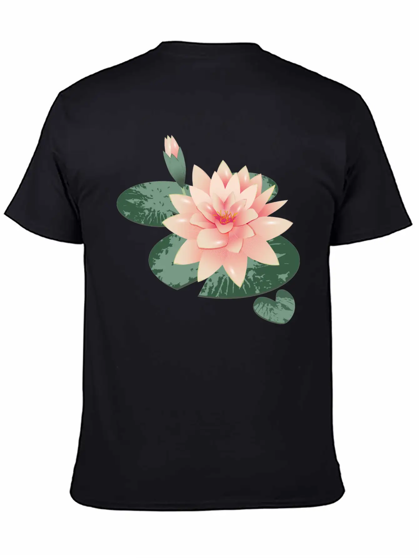 Water Lily Flower With Bud In Water Lily Pond Basic Graphic T-Shirt – Daily Comfort In Soft Cotton